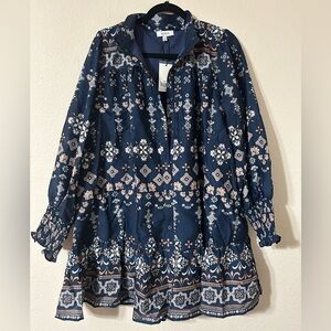Avara Dark Blue Floral Dress